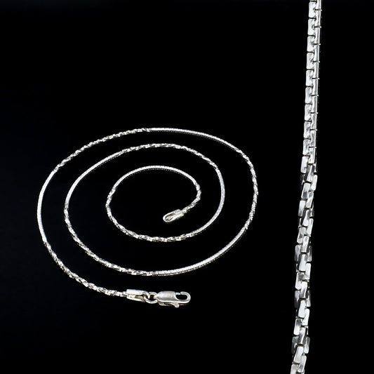 Real Silver women handmade Twisted Neck chain 22.5"