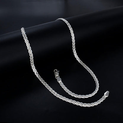 Real Silver unique rope design Neck chain 22"
