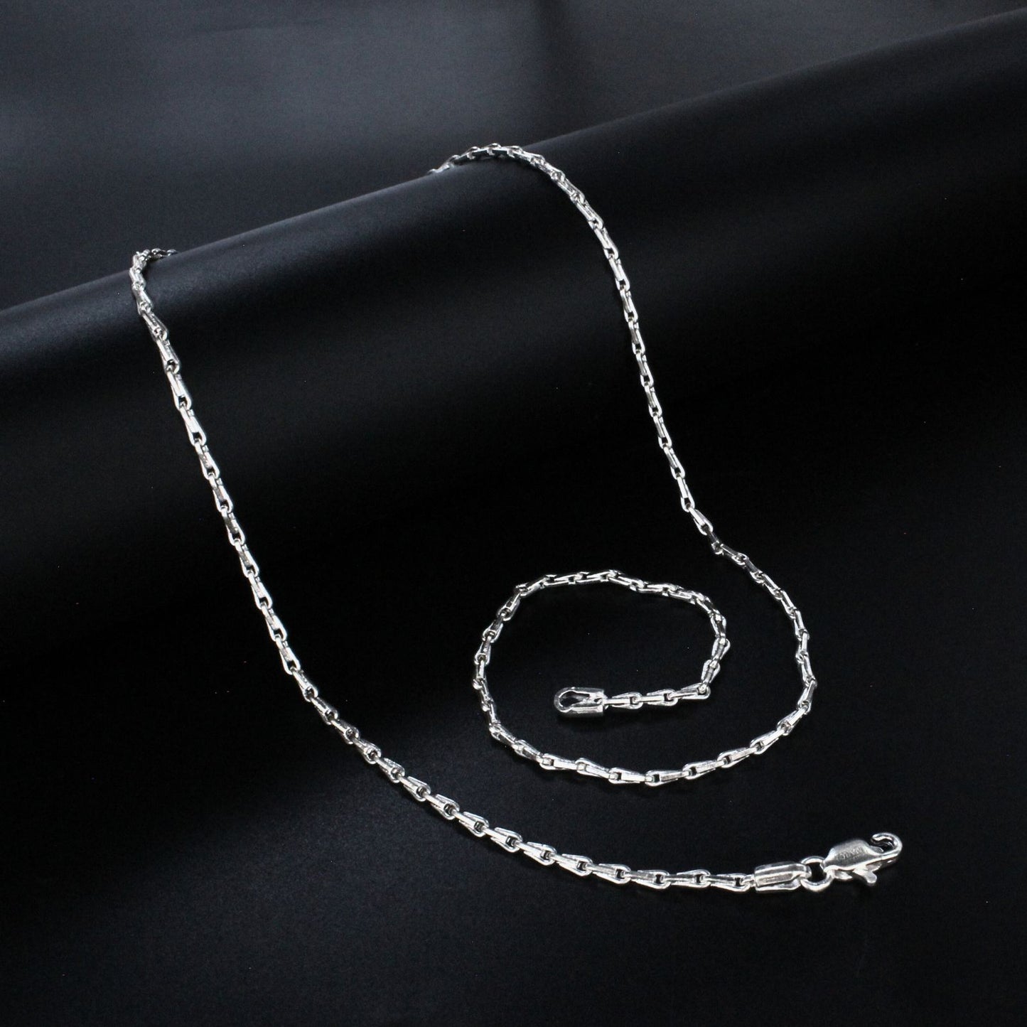 Real Silver rice design Neck chain 22"