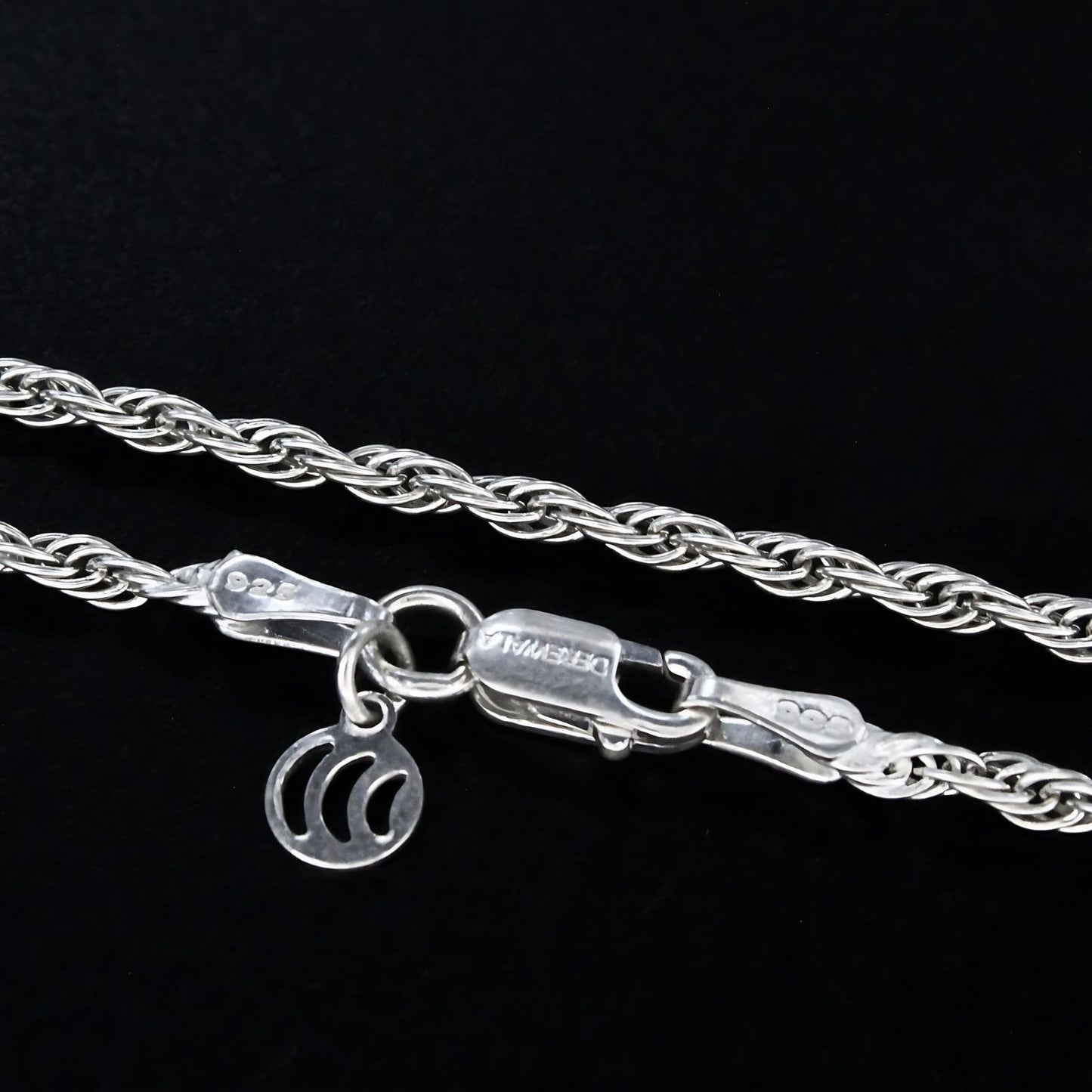 925 Real Sterling Silver rope design Neck chain 18"