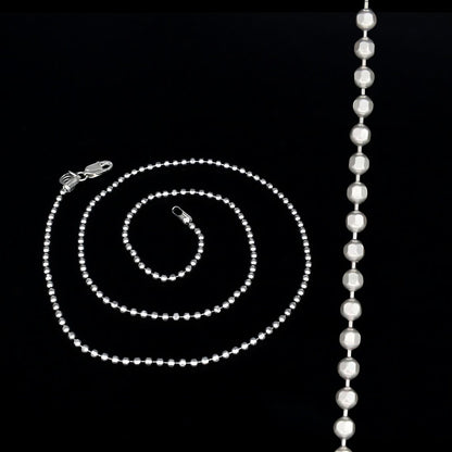 925 Real Sterling Silver ball design Neck chain 18"