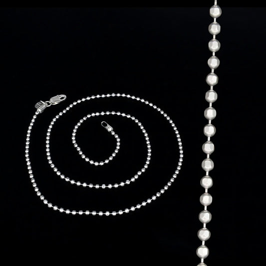 925 Real Sterling Silver ball design Neck chain 18"