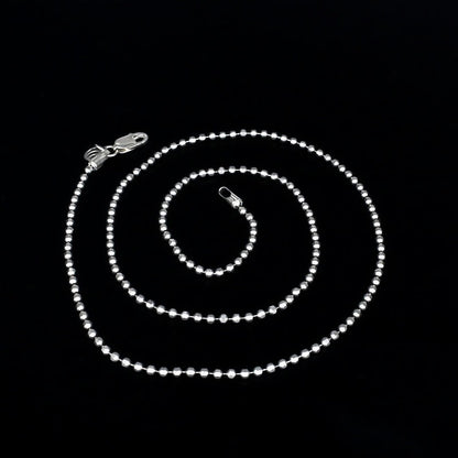 925 Real Sterling Silver ball design Neck chain 18"