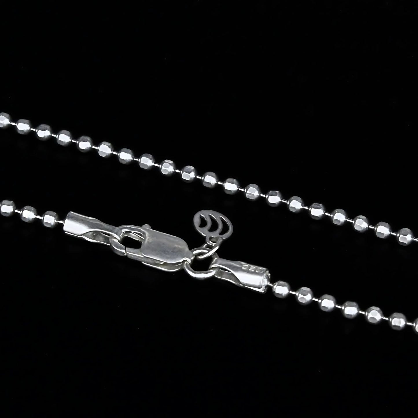 925 Real Sterling Silver ball design Neck chain 18"