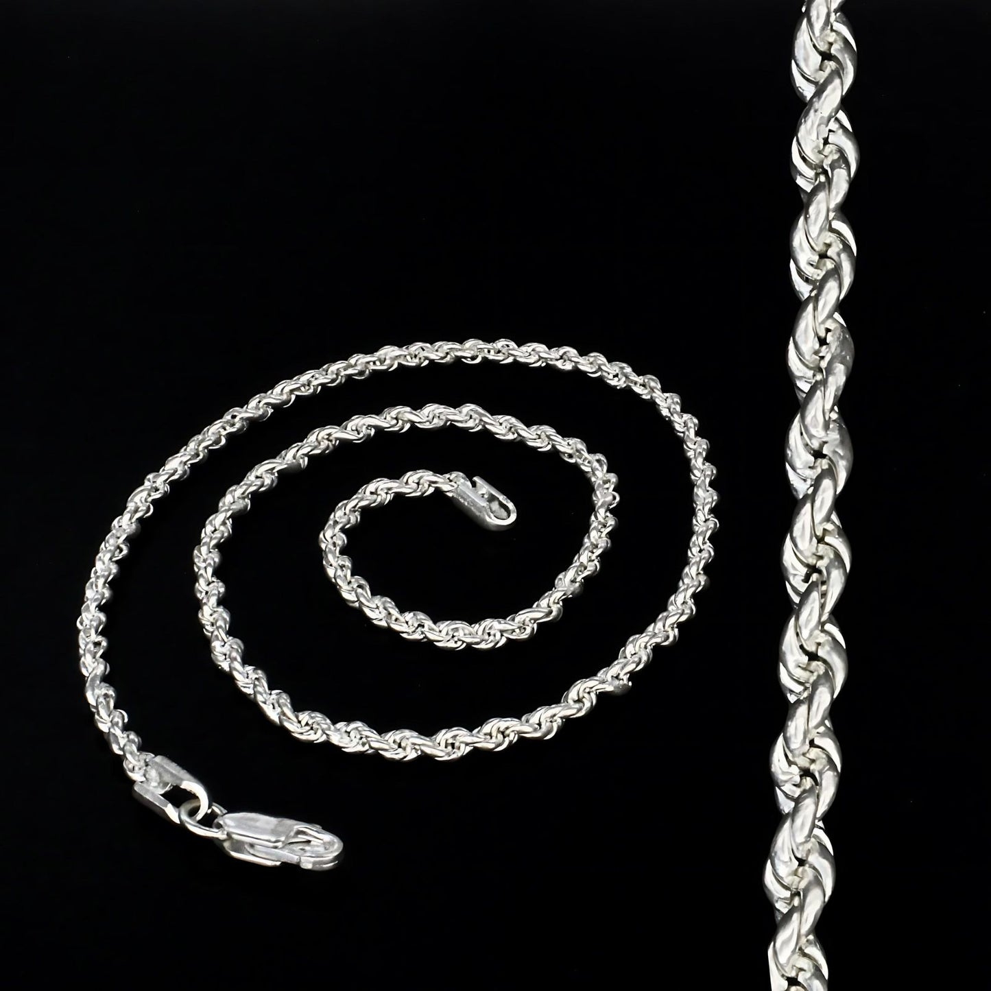Real Silver Rope design Neck chain 18"