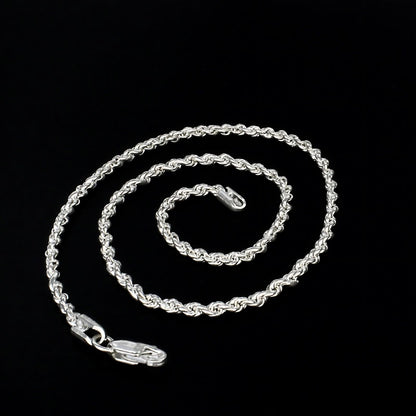 Real Silver Rope design Neck chain 18"