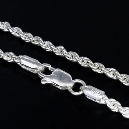 Real Silver Rope design Neck chain 18"