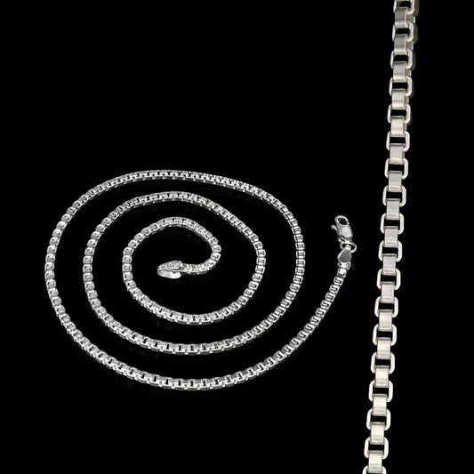 Real Silver handmade Square Box Neck chain