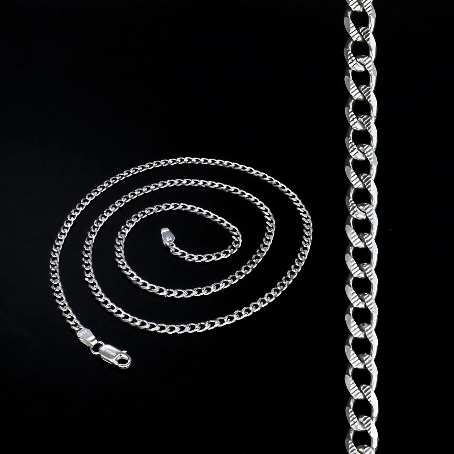 925 Real Sterling Silver Cuban Link Neck chain 20"