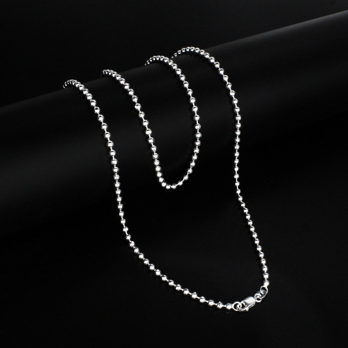 925 Sterling Silver beaded women gorgeous Neck chain 24"
