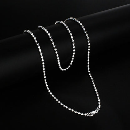 925 Sterling Silver beaded women gorgeous Neck chain 24"
