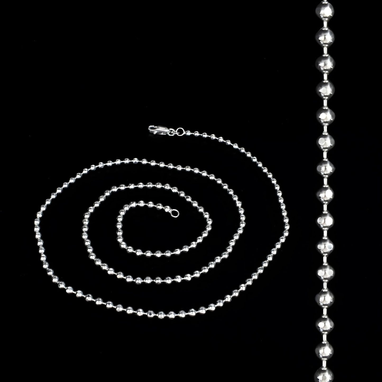925 Sterling Silver beaded women gorgeous Neck chain 24"