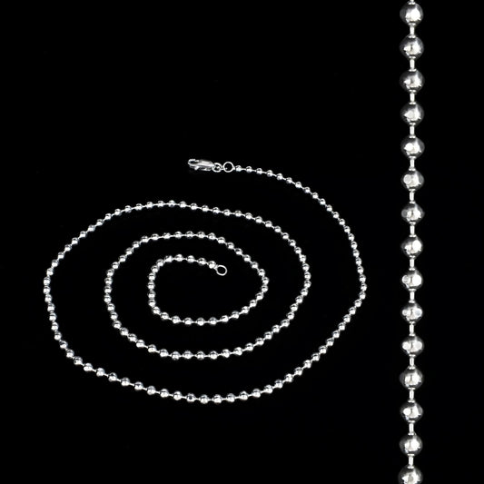 925 Sterling Silver beaded women gorgeous Neck chain 24"