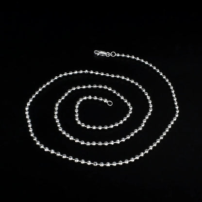 925 Sterling Silver beaded women gorgeous Neck chain 24"