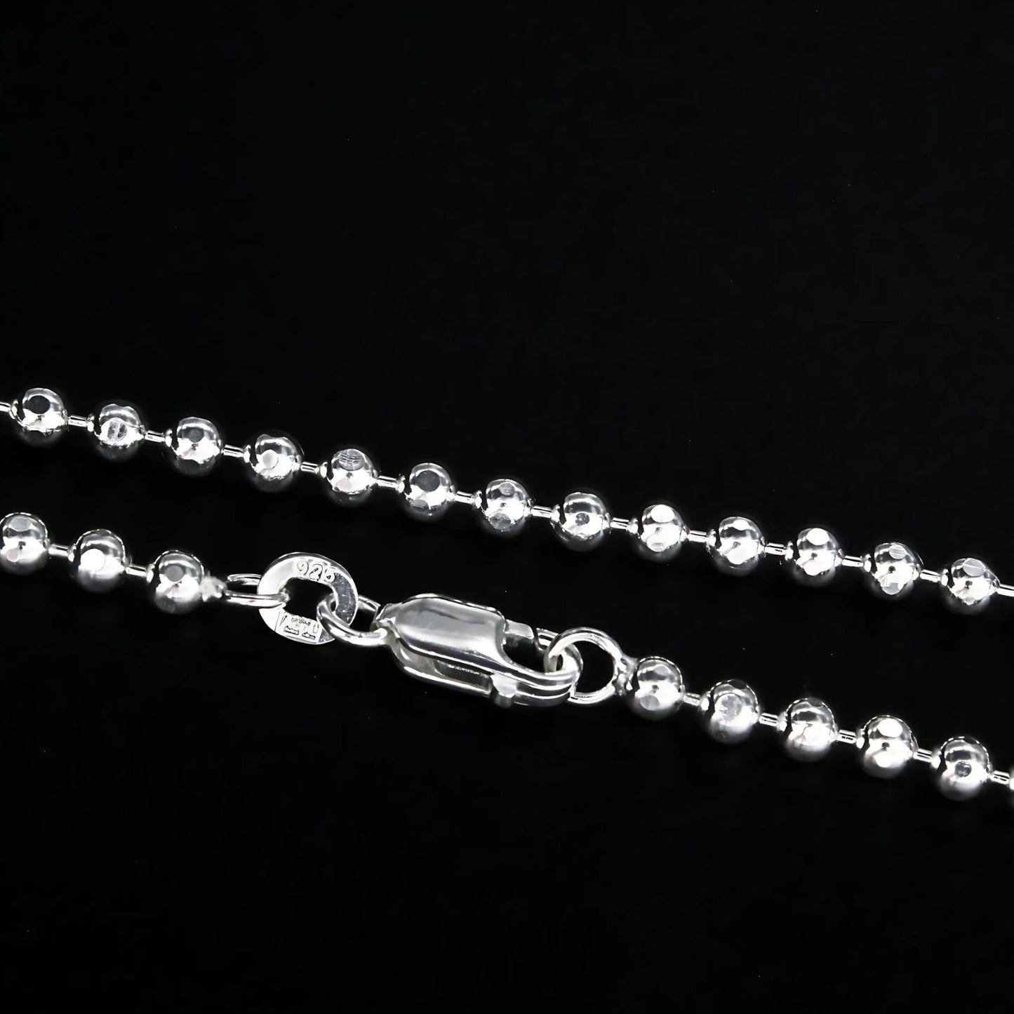 925 Sterling Silver beaded women gorgeous Neck chain 24"