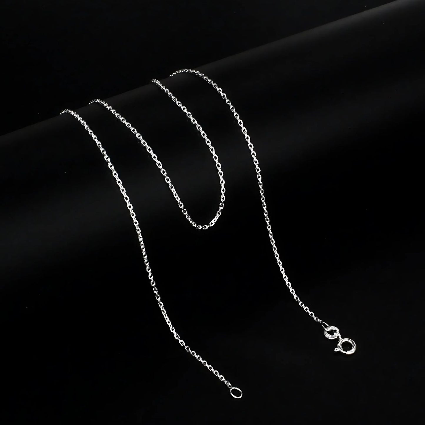 925 Sterling Silver women light weight cable Neck chain 18"