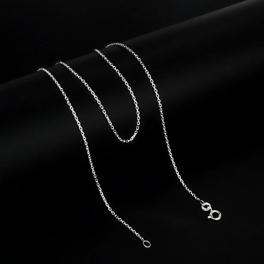 925 Sterling Silver women light weight cable Neck chain 18"