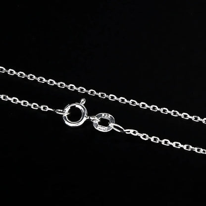 925 Sterling Silver women light weight cable Neck chain 18"