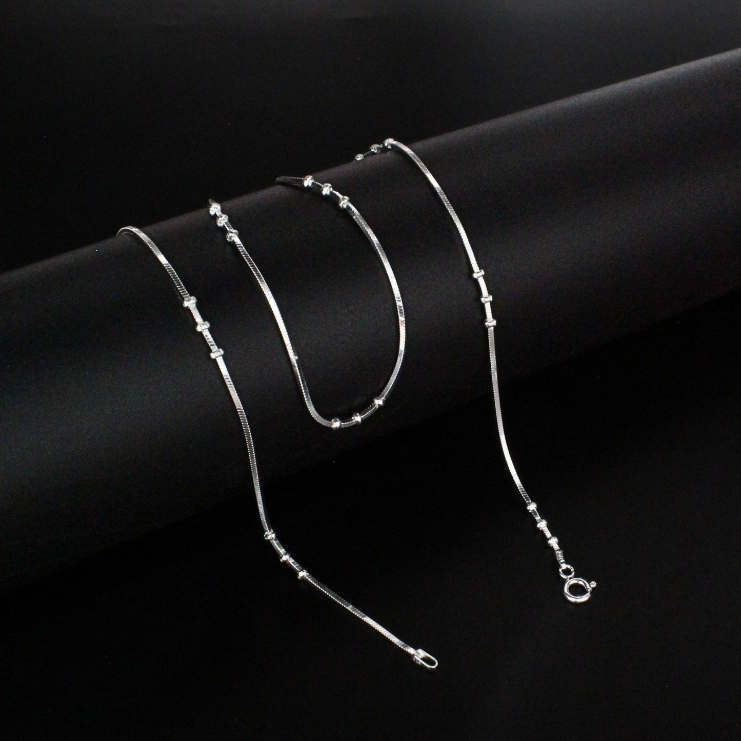 925 Sterling Silver elegant square Cut Neck chain 18"
