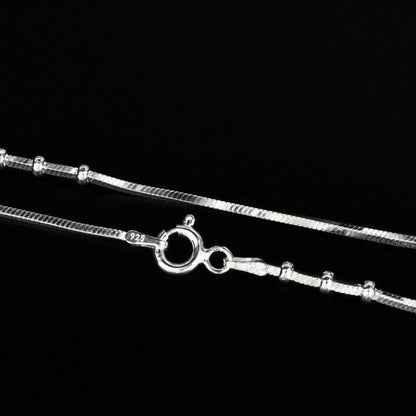 925 Sterling Silver elegant square Cut Neck chain 18"