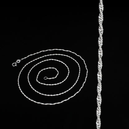 925 Sterling Silver women rope design Neck chain 24"
