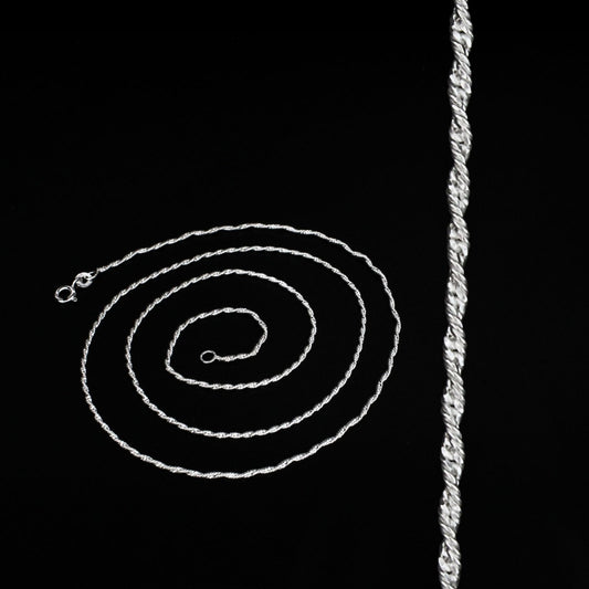 925 Sterling Silver women rope design Neck chain 24"