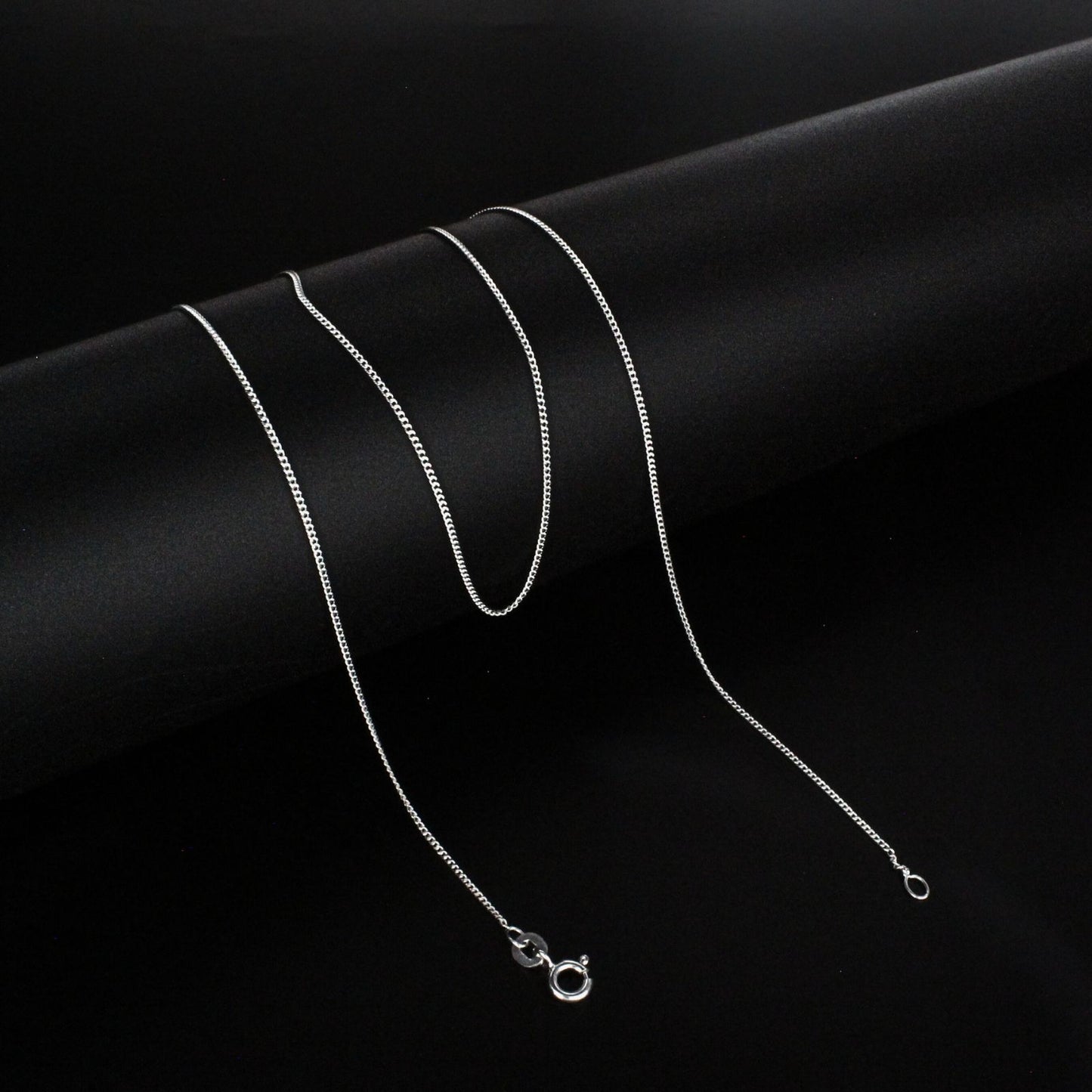 925 Sterling Silver women light weight mini curb link Neck chain 18"