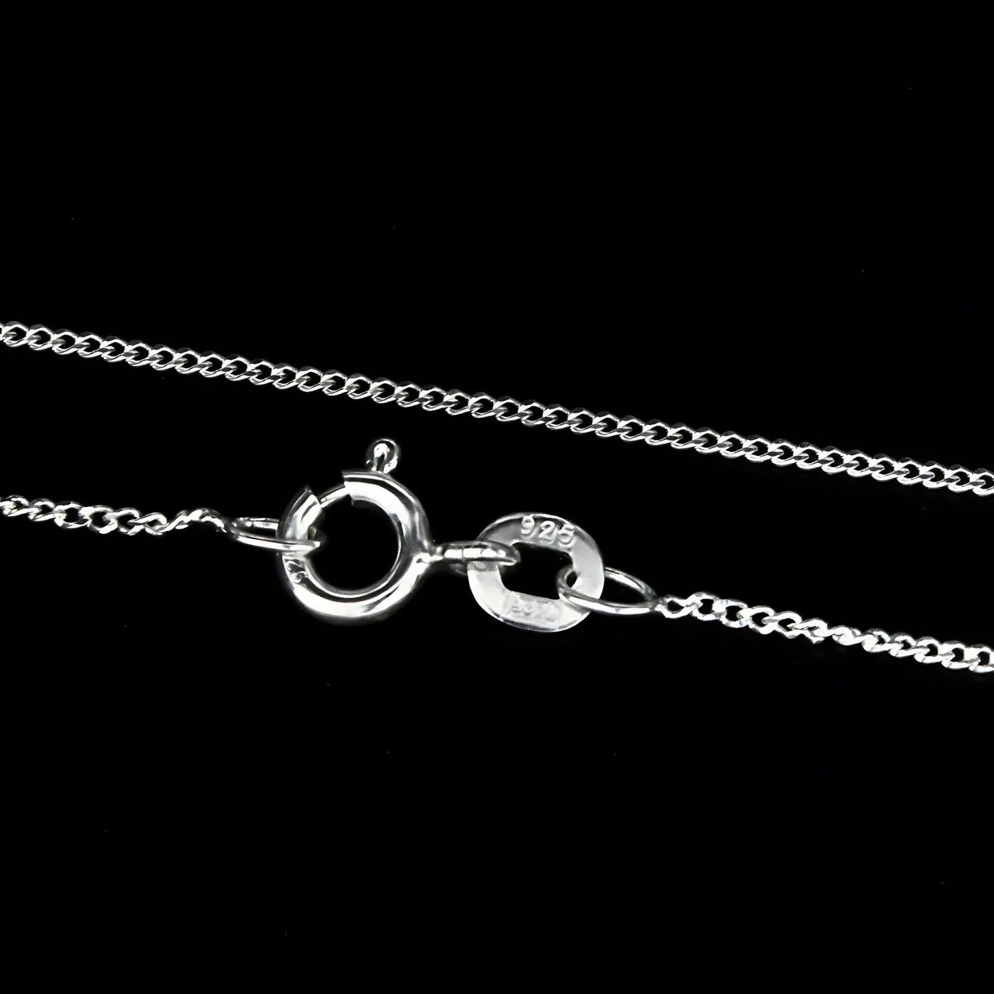 925 Sterling Silver women light weight mini curb link Neck chain 18"