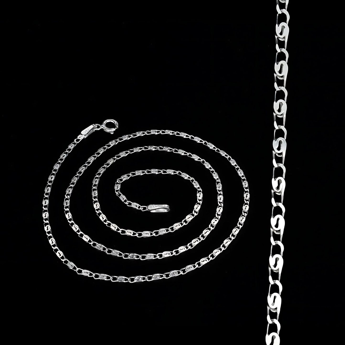 925 Sterling Silver women Snail Neck chain 18"