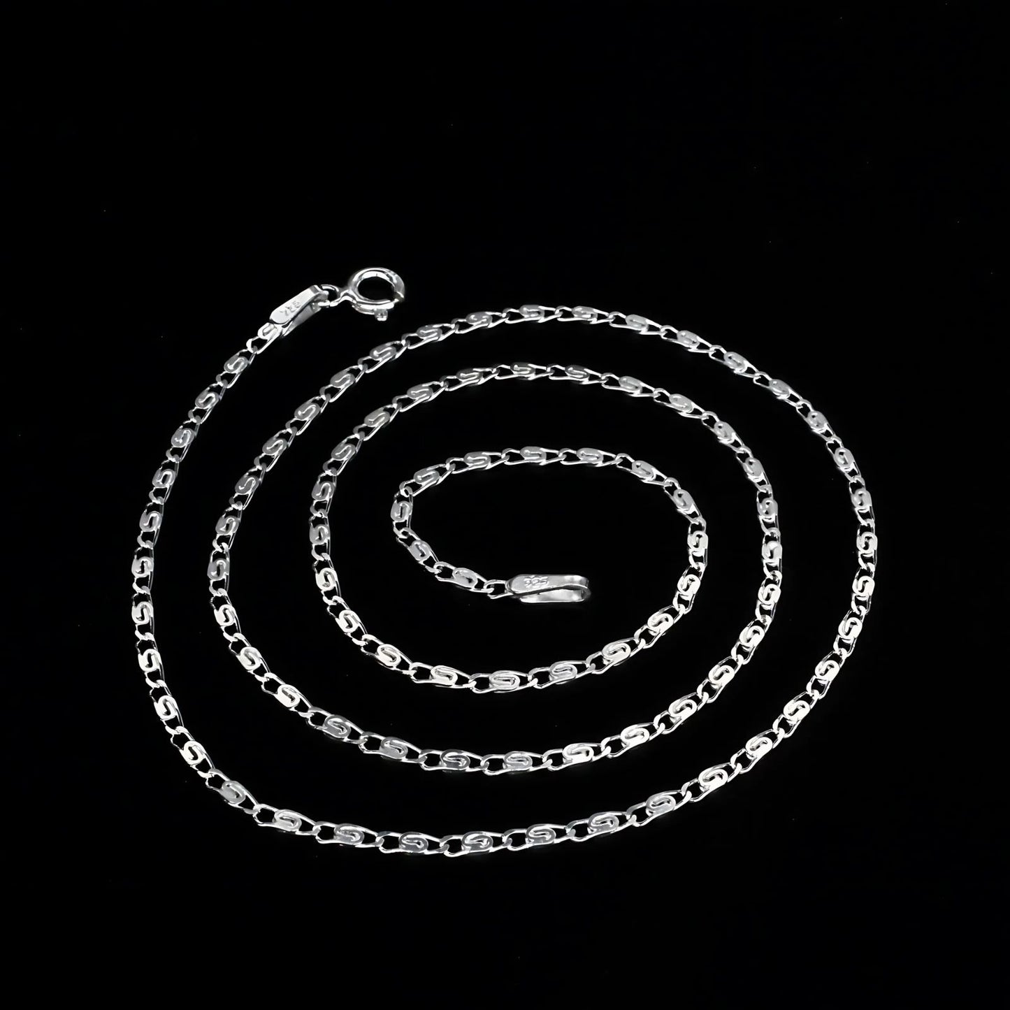 925 Sterling Silver women Snail Neck chain 18"