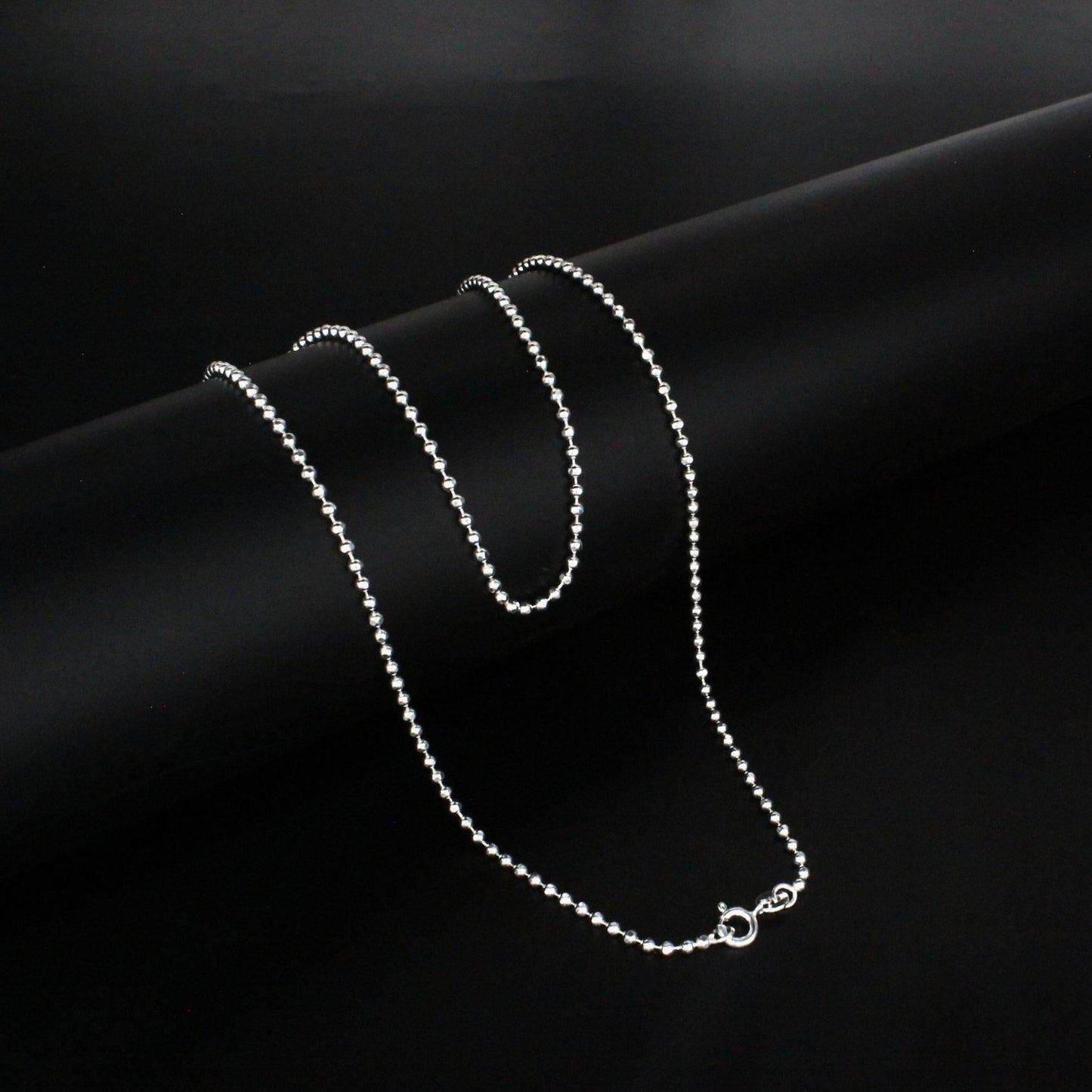 925 Sterling Silver beaded women Neck chain 20"
