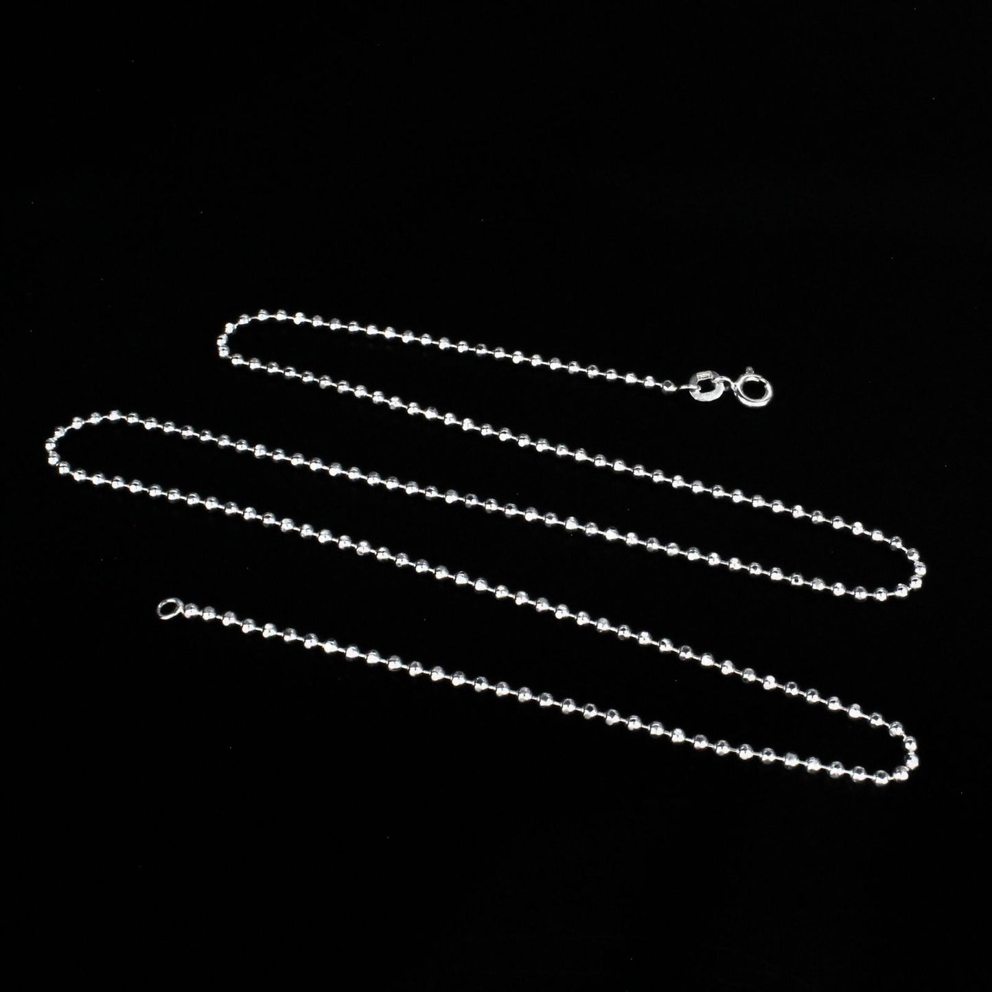 925 Sterling Silver beaded women Neck chain 20"