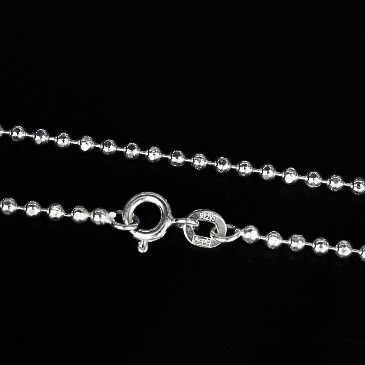 925 Sterling Silver beaded women Neck chain 20"