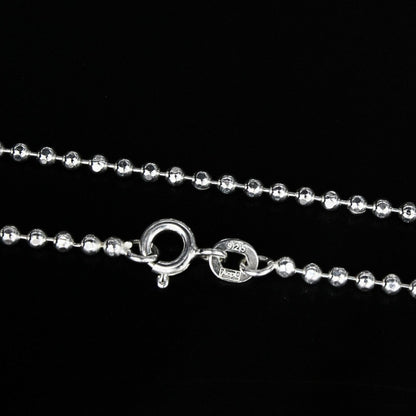 925 Sterling Silver beaded women Neck chain 20"