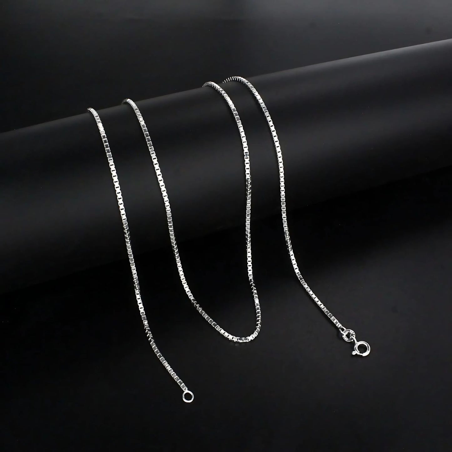 925 Sterling Silver women box link Neck chain 24"