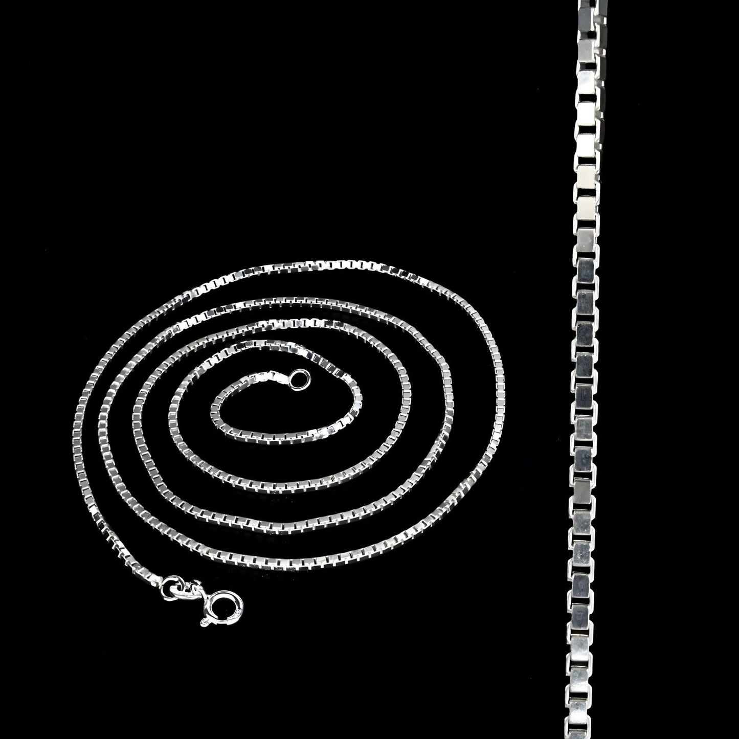 925 Sterling Silver women box link Neck chain 24"