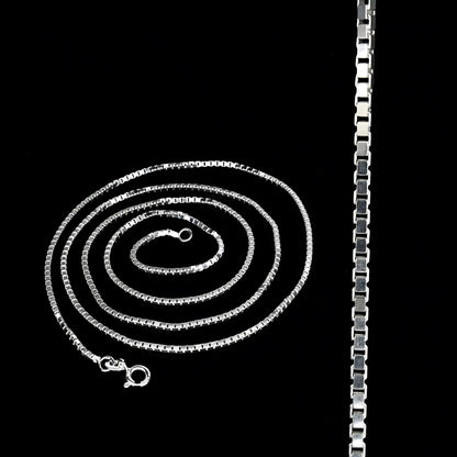 925 Sterling Silver women box link Neck chain 24"