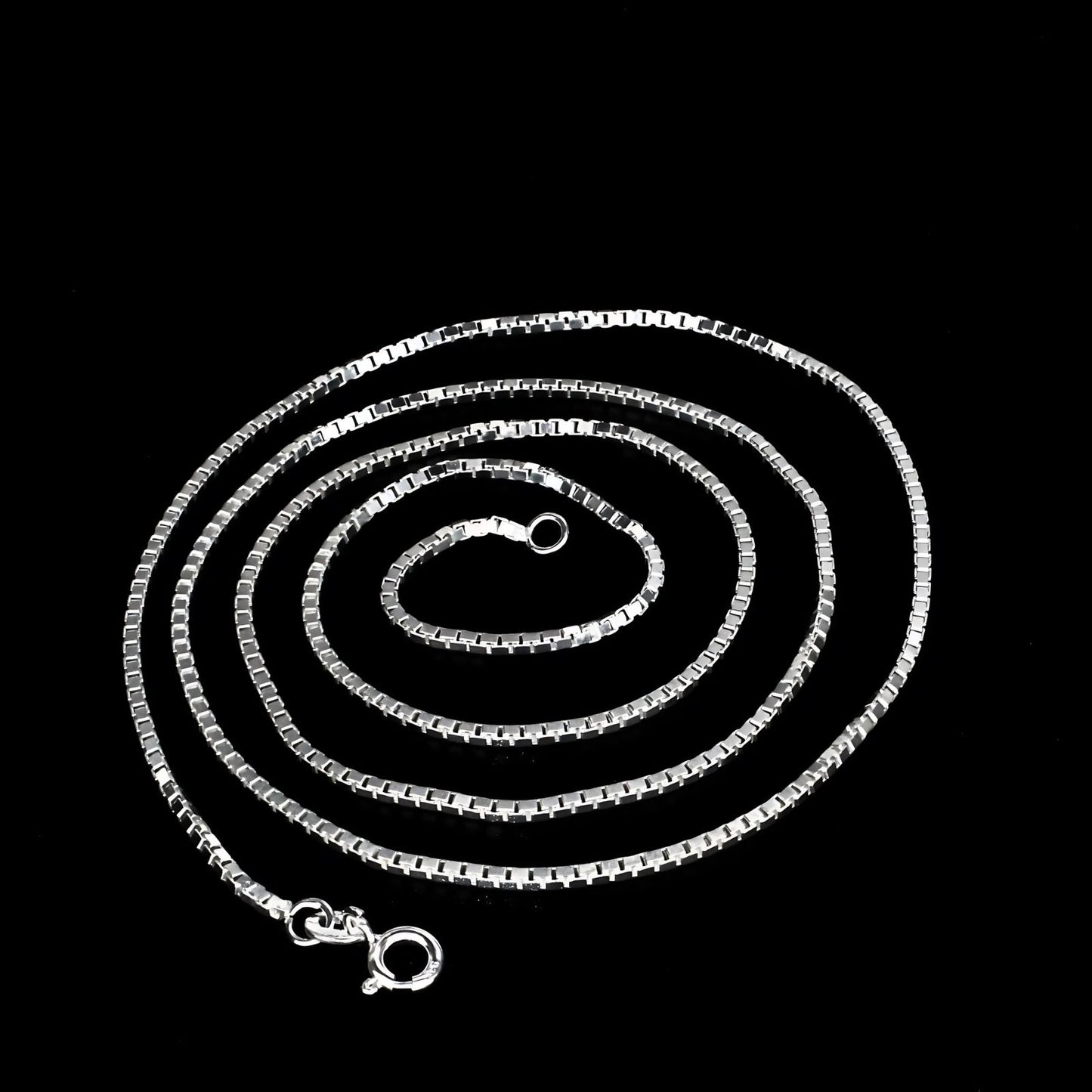 925 Sterling Silver women box link Neck chain 24"