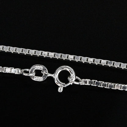 925 Sterling Silver women box link Neck chain 24"