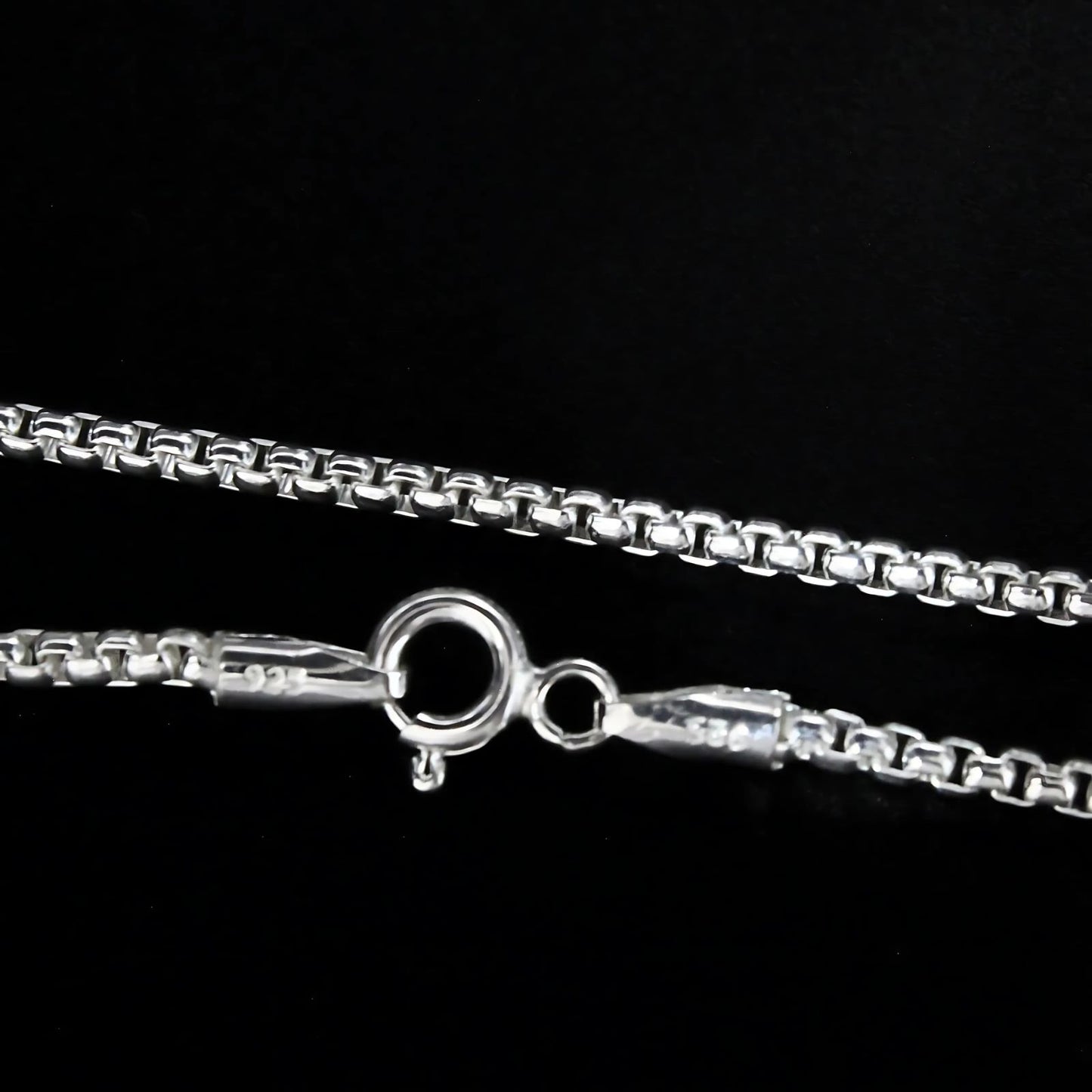 925 Sterling Silver women round box Neck chain 20"