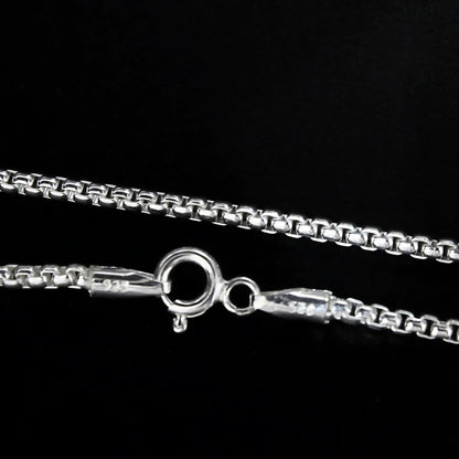 925 Sterling Silver women round box Neck chain 20"
