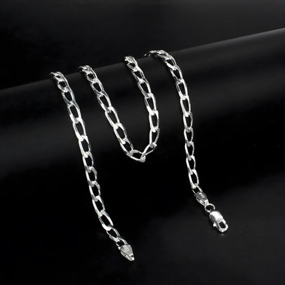 925 Sterling Silver Excellent spring ring clasps Curb Neck chain 20"
