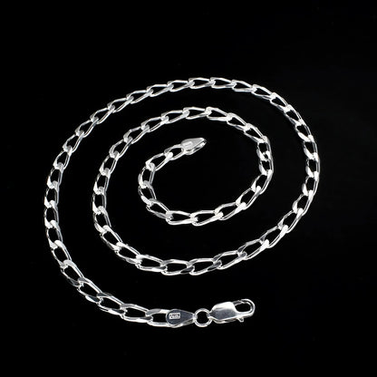 925 Sterling Silver Excellent spring ring clasps Curb Neck chain 20"