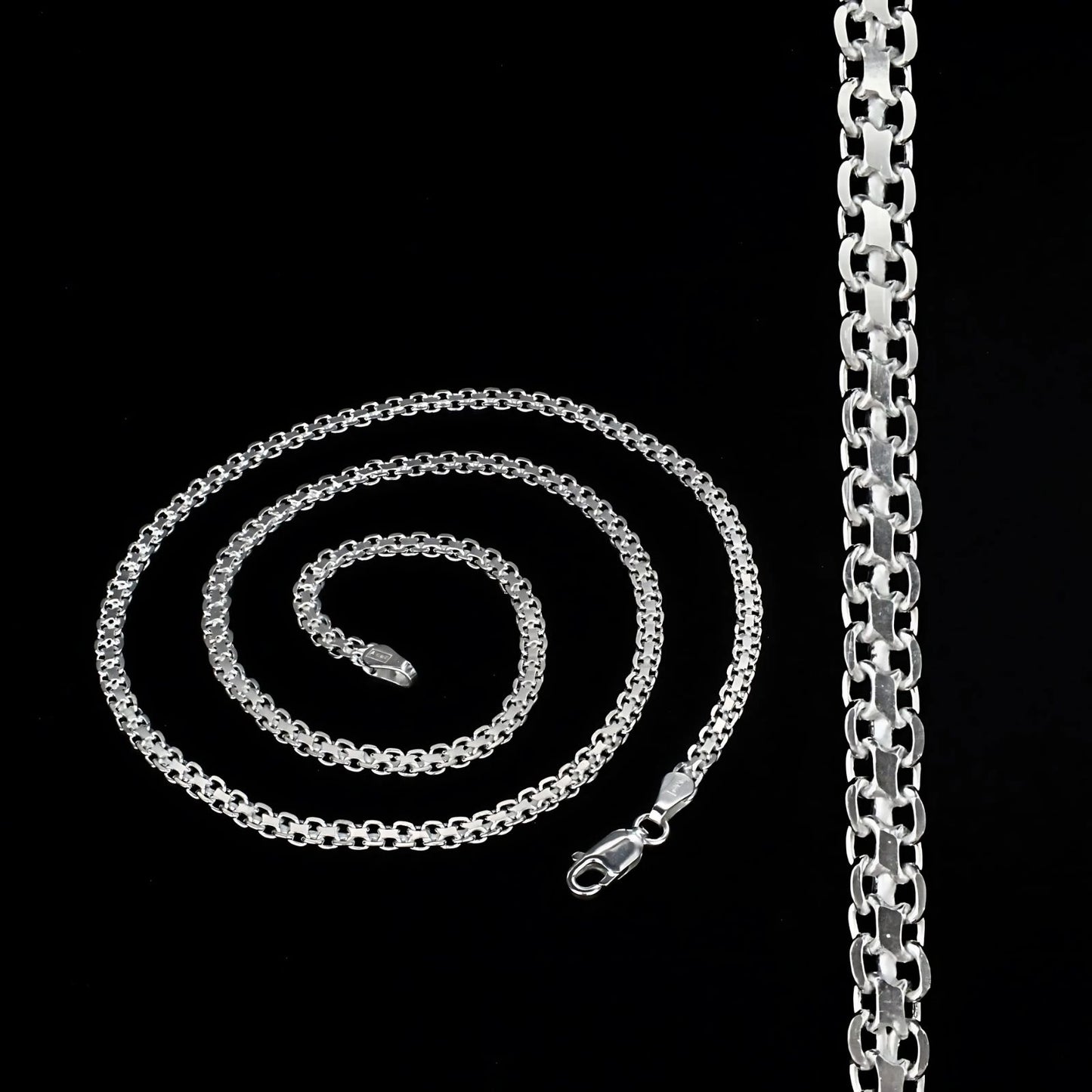 925 Sterling Silver excellent Bismark Necklace chain 18"