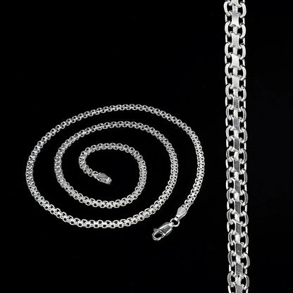 925 Sterling Silver excellent Bismark Necklace chain 18"