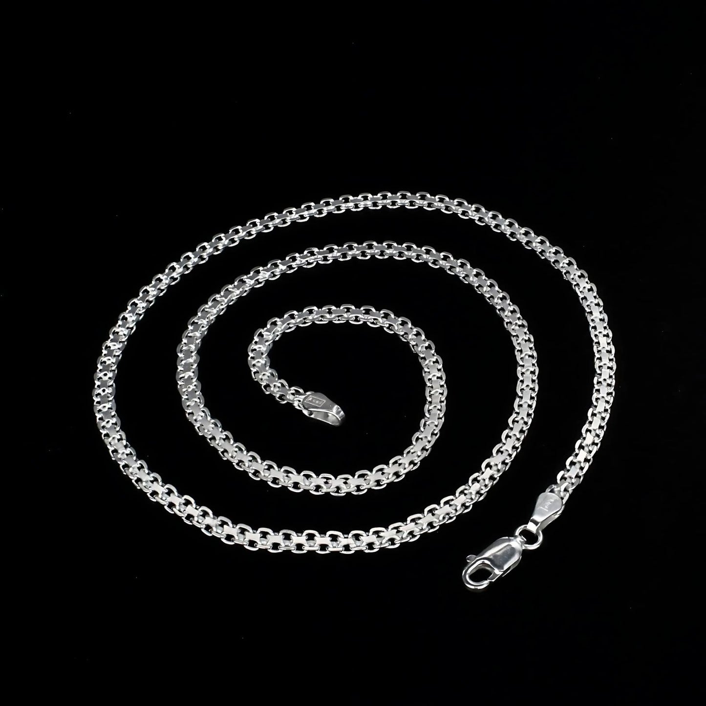 925 Sterling Silver excellent Bismark Necklace chain 18"