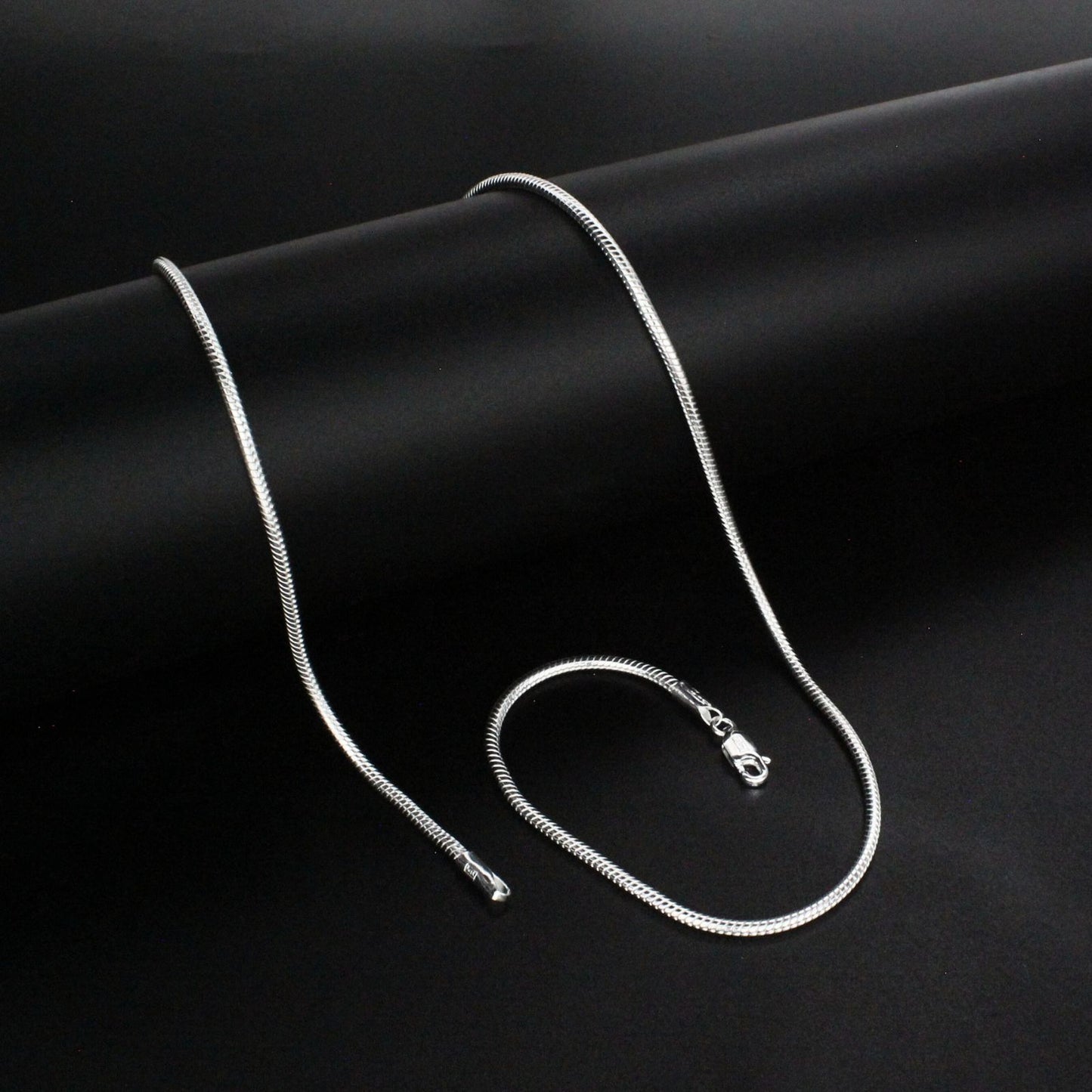 925 Sterling Silver elegant snake link Necklace chain 20"