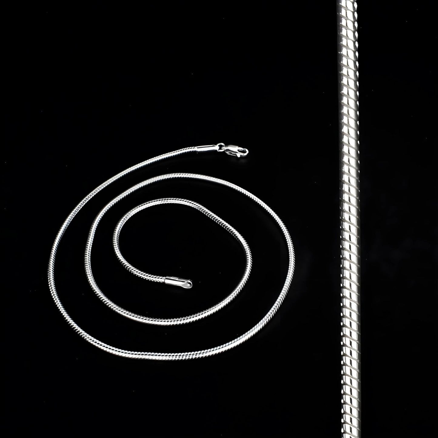 925 Sterling Silver elegant snake link Necklace chain 20"