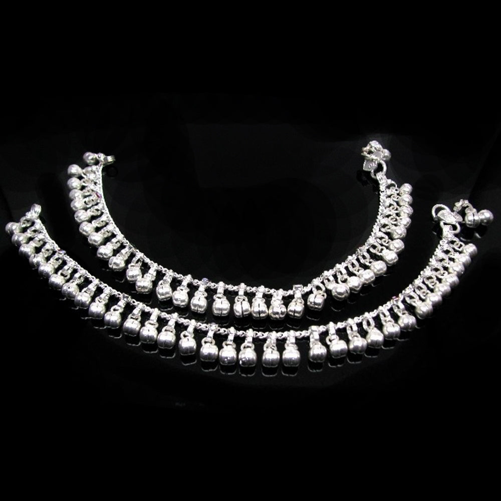 Real Silver Kids Anklets Ankle chain GIFT 7.8"