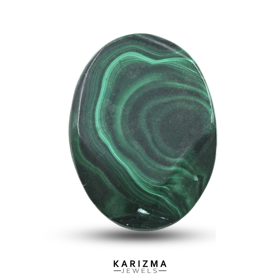 126.80Ct Natural Green Malachite Oval Cabochon Gemstone.